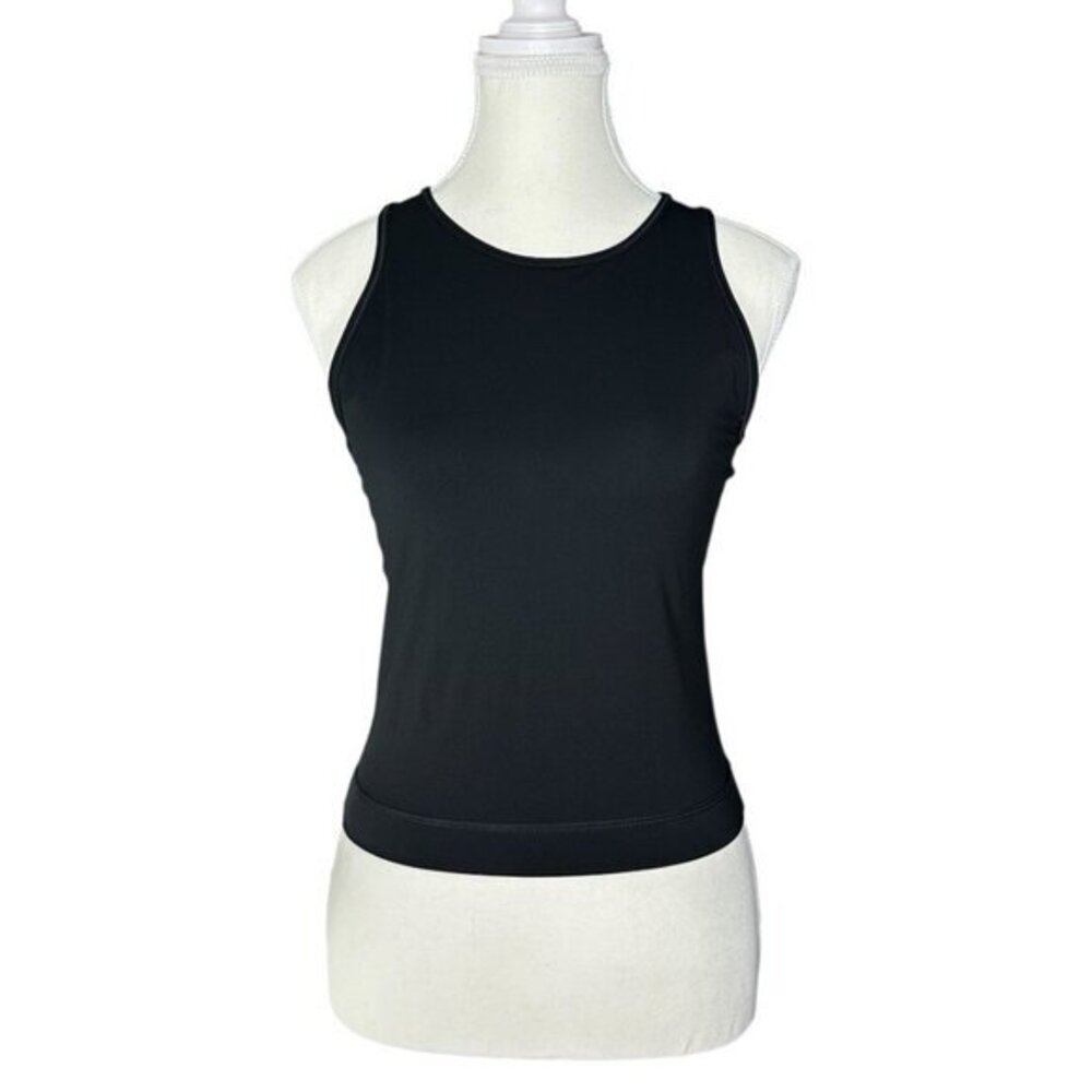 Everlane Perform Tank Womens Small Black‎ High Neck Activewear Shelf Bra Top